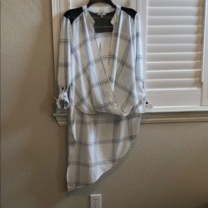 High-Low Black and White Blouse